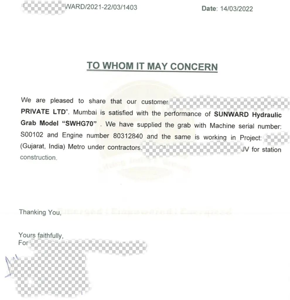 感谢信！米兰在线登录-米兰(中国)
智能SWHG70液压抓斗助力海外基础施工获肯定