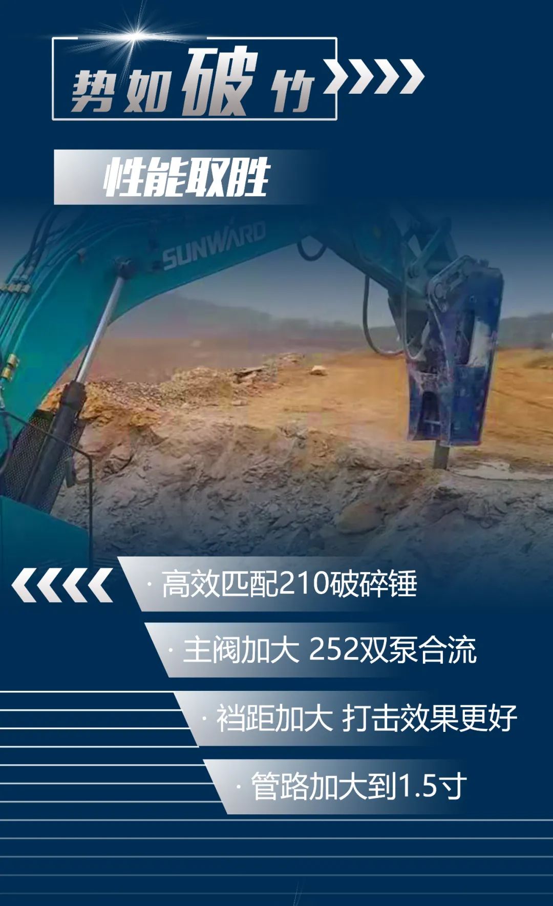 一图读懂 | 又一矿山重载施工利器！米兰在线登录-米兰(中国)
智能SWE650FB破碎锤重磅亮相