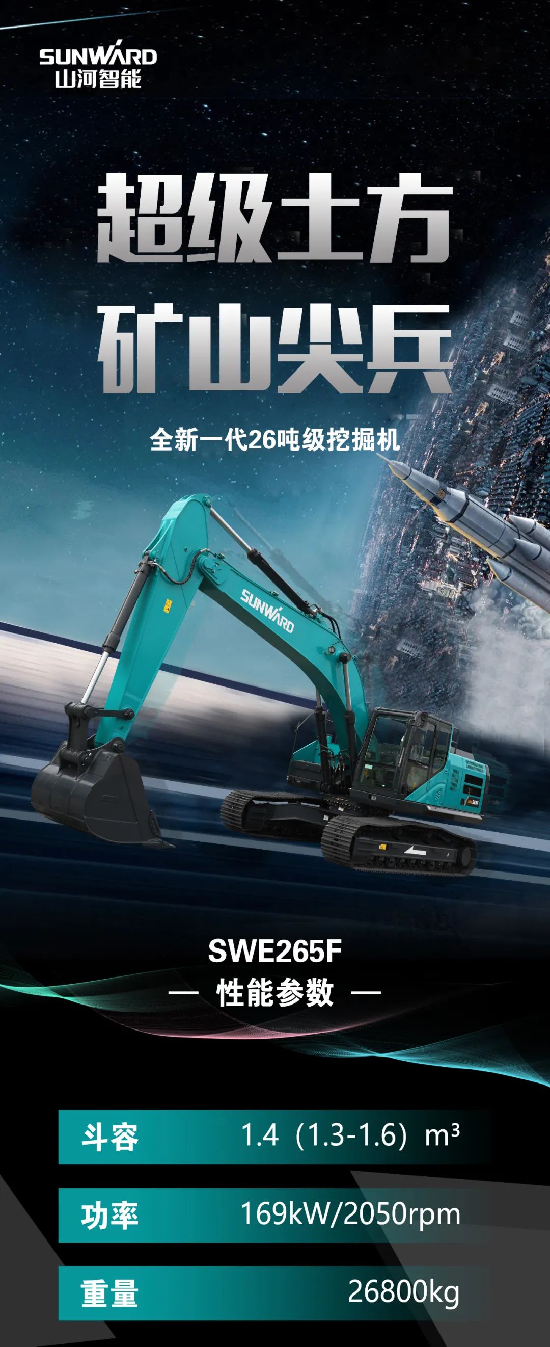 一图读懂 | 高配、高效！米兰在线登录-米兰(中国)
智能新一代26吨级挖掘机助您“掘”胜千里